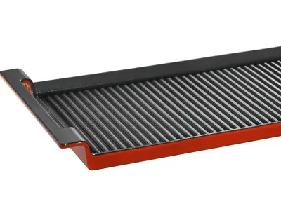 Grillplatte Rustika, 44 x 24 cm, schwarz/rot