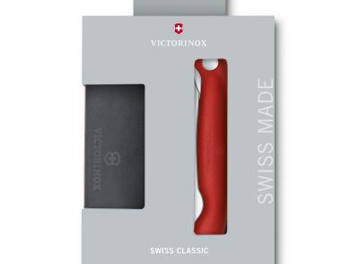 Swiss Classic Set aus zusammenklappbarem Gemüsemesser und Schneidebrett rot